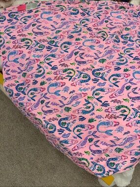NWOT Lilly Pulitzer Pink Mermaid Print Baby Blanket
